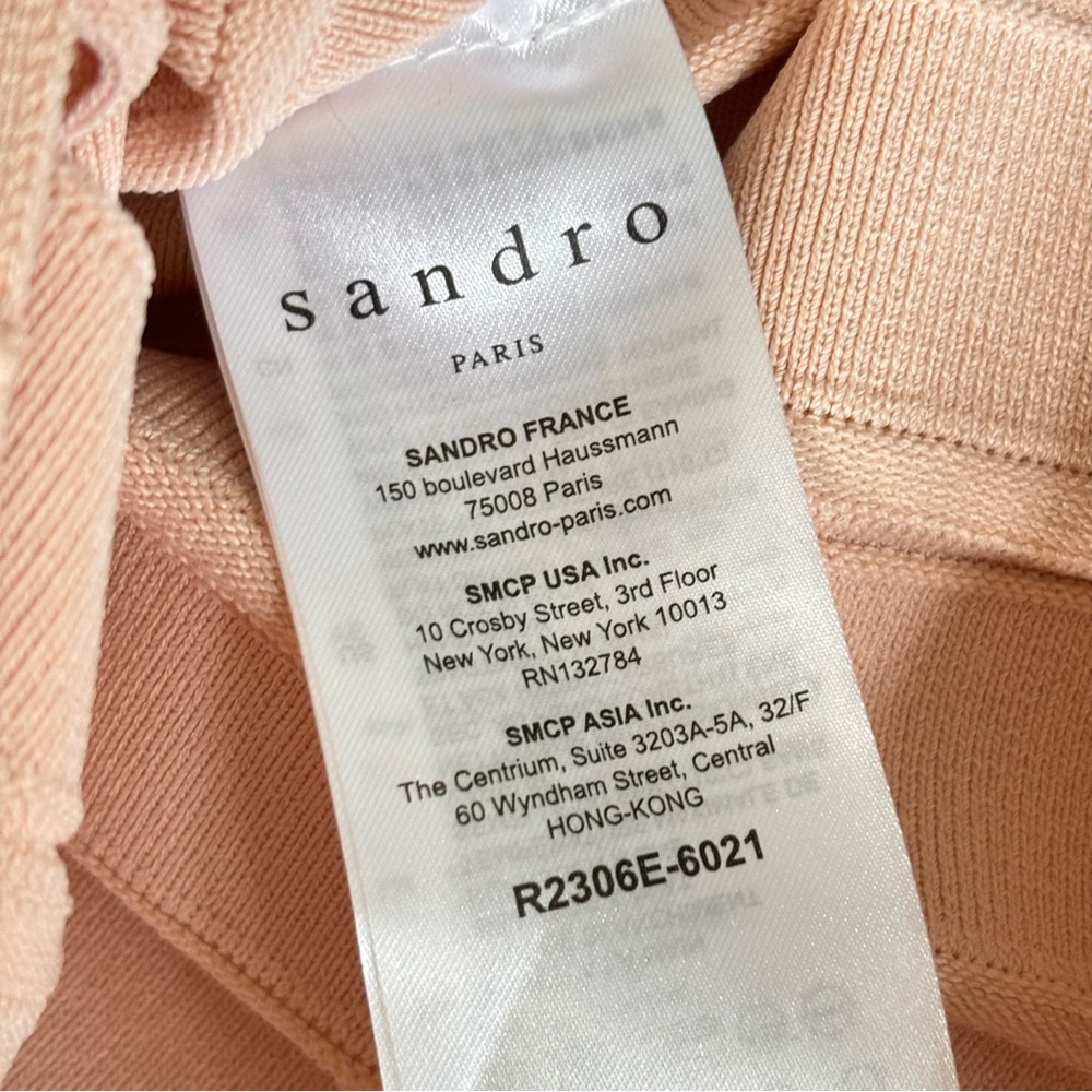 SANDRO Women's Terez Eyelet-detail Knit Mini Dress In Powder Size Small - Picture 12 of 16